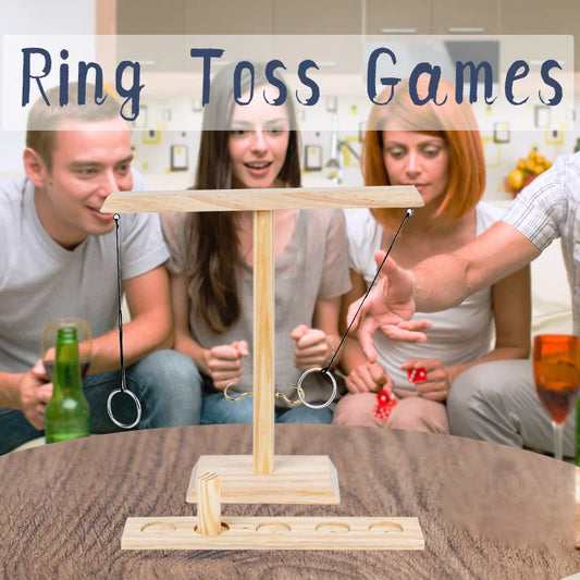 Hook and Ring Game Handmade Wooden Toss Game for Kids and Adults,Yard Games,Toss Game for Bars,Home,Party