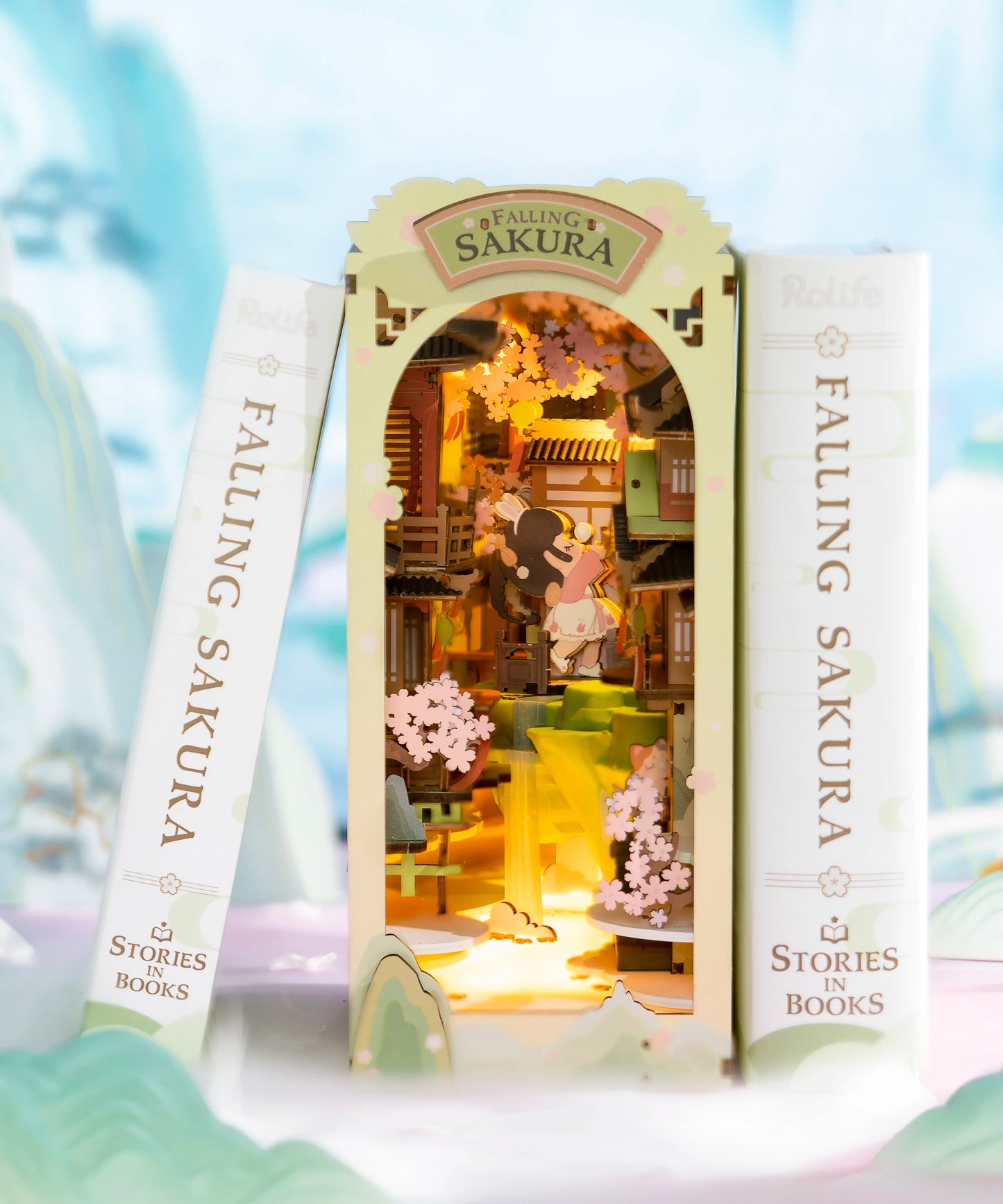 Rolife DIY Book Nook Wooden Miniature Doll House for Bookshelf Insert Furniture