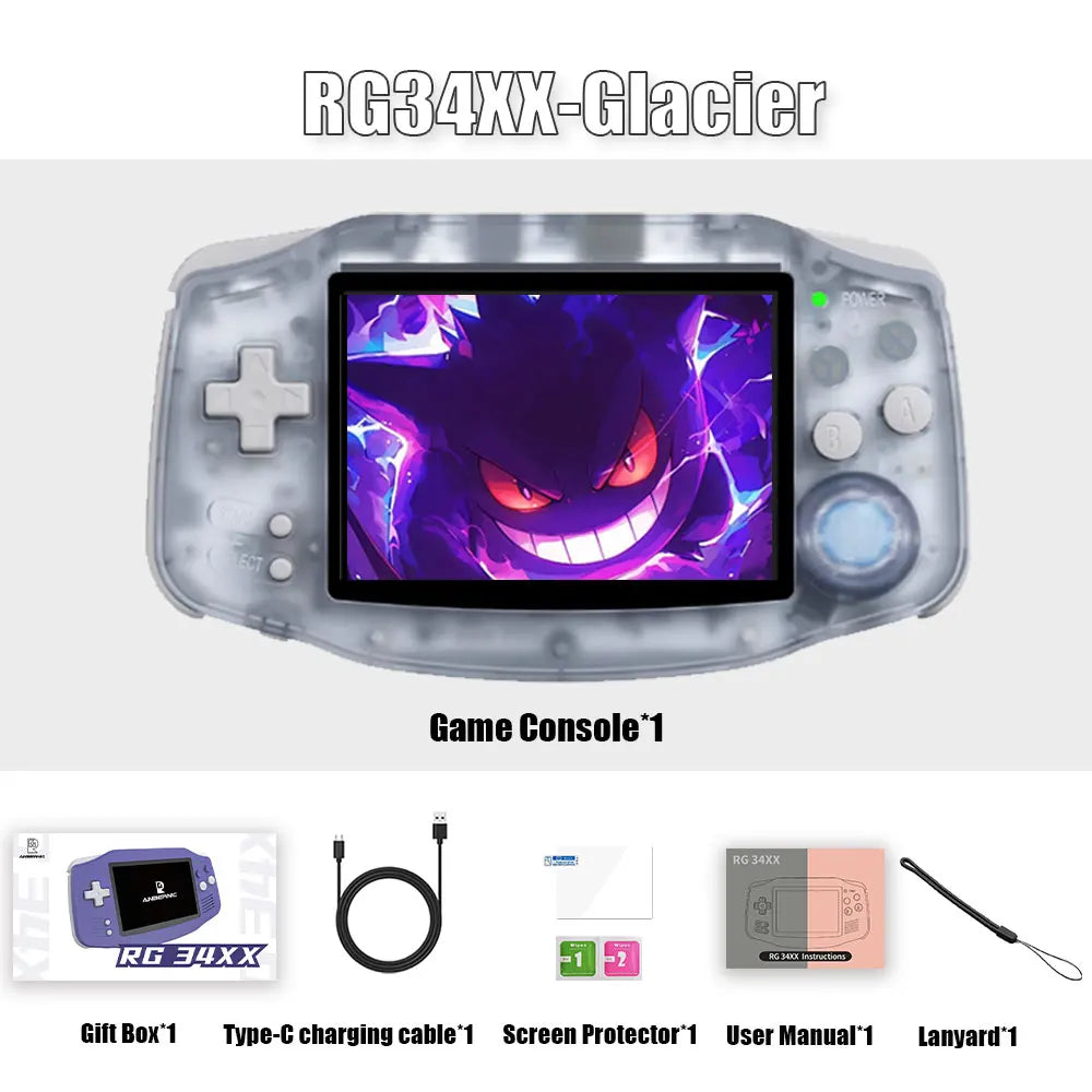 RG34XX 64Bit Retro Handheld Game Player 3.4-Inch IPS Screen Hd-Support TV Portable Game Console 3500Mah Streaming Gift