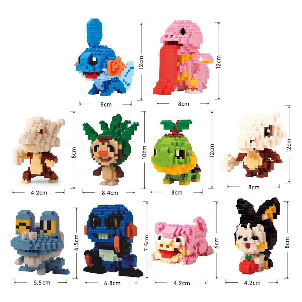 34 New Style Pokémon Mini Building Blocks Cartoon Pikachu Animal Model Educational Game Graphic Pokémon Toy