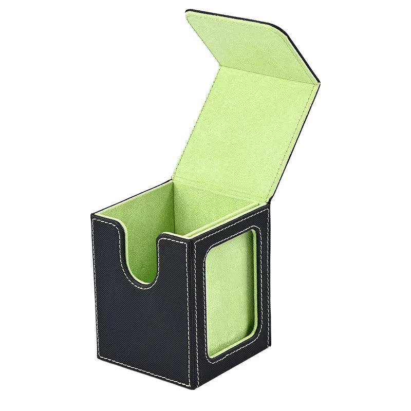 100+Card Box Storage Boxes, PU Leather Containers, Game Card Holder Collection Storage Boxes, Random: New/Old Version