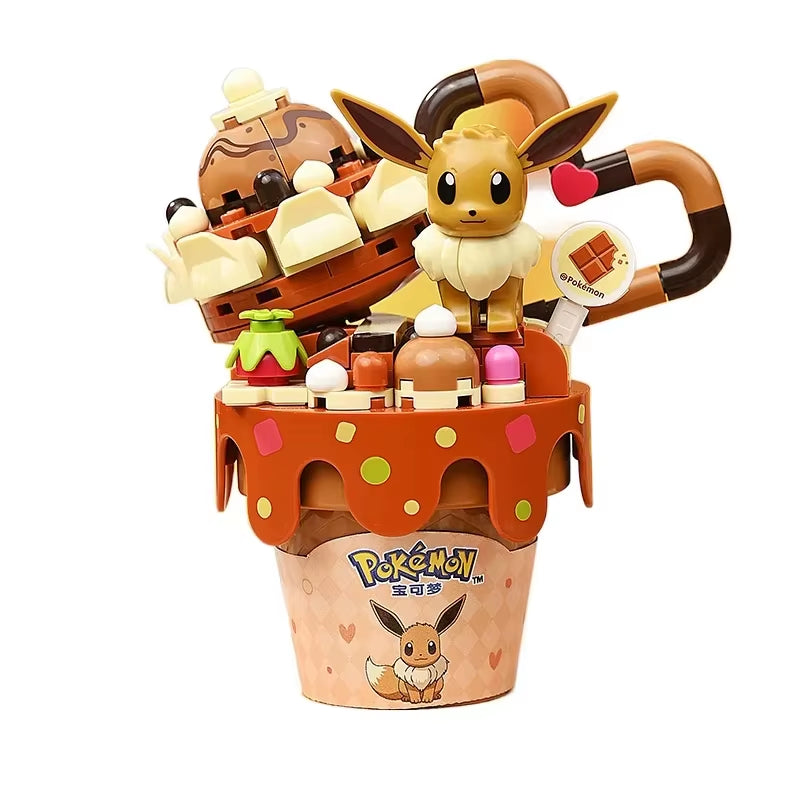 Pokémon Series Building Blocks Pikachu Psyduck Pogaman Cartoon Scene Model Bricks Collection Ornaments Kids Toys Holiday Gifts