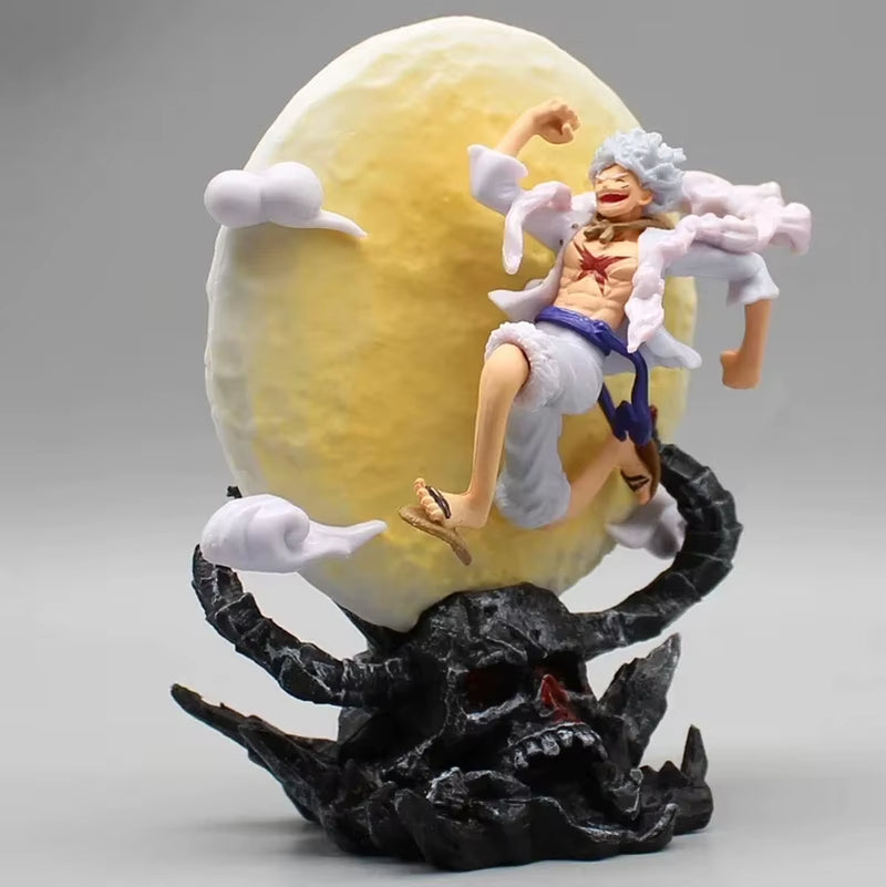 14Cm One Piece Luffy Anime Figure Figurine Gear 5 Luffy Figure Statue Doll Ornament Collection PVC Model Toys Gift for Boys