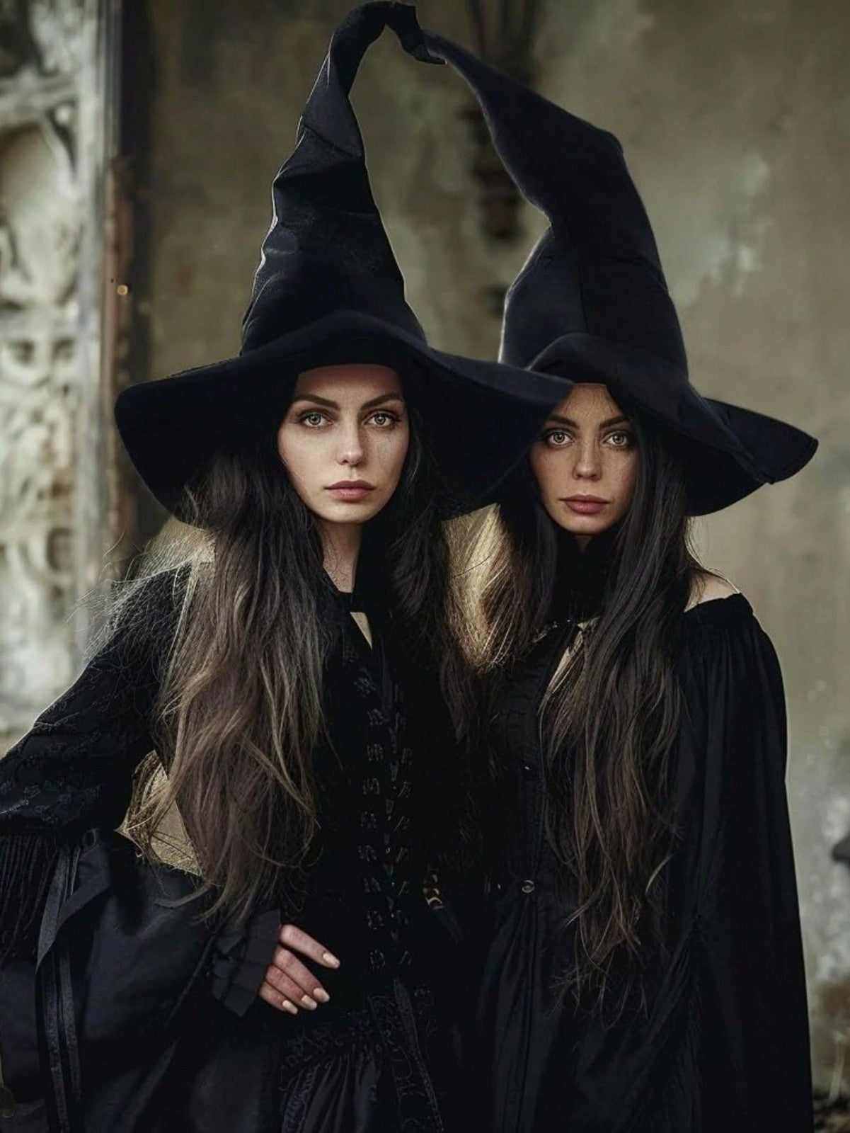 Halloween Black Witch Hat Wicked Witch Costume Hat Women Cosplay