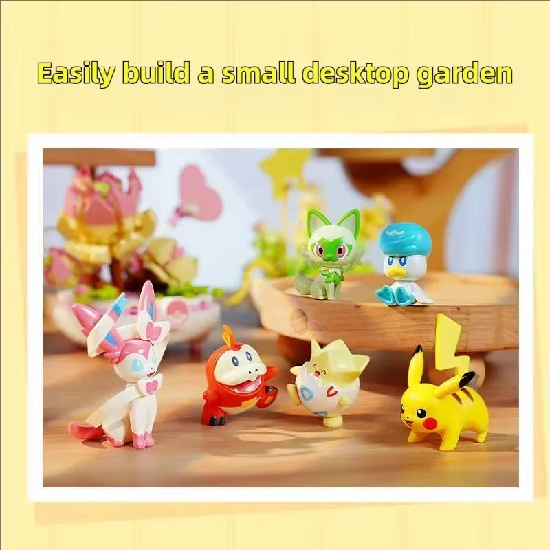 Pokémon Series Building Blocks Pikachu Psyduck Pogaman Cartoon Scene Model Bricks Collection Ornaments Kids Toys Holiday Gifts