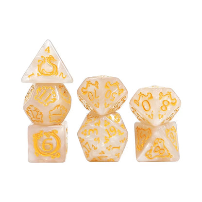 DND Dice 7Pcs/Set Dragon Pattern Polyhedral Dices Role Playing D&D TRPG Board Game Dice as Gift Entertainment Accessories