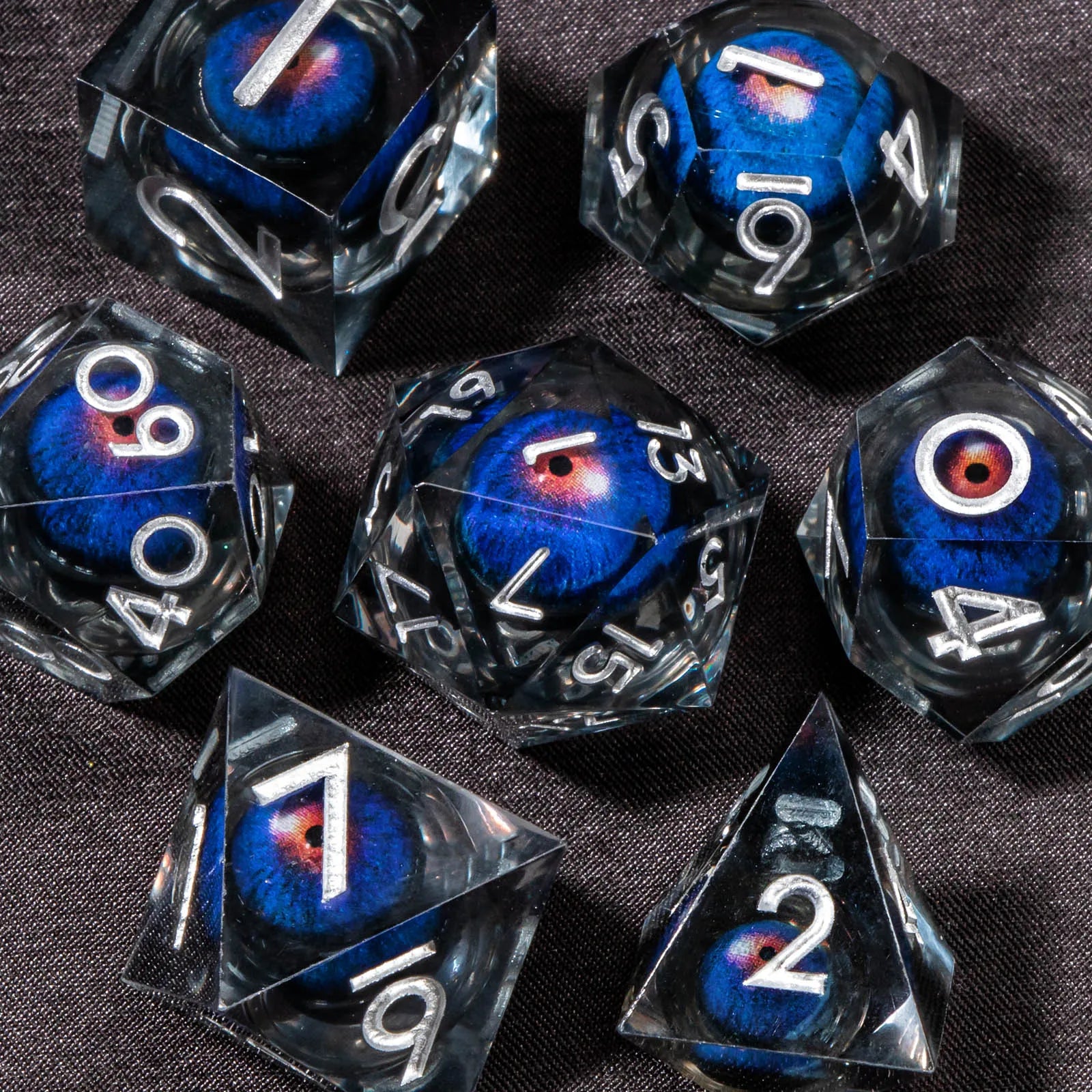 DND Liquid Core D&D Dice Set, Sharp Edge Resin Dungeon and Dragon Dice, Role Playing RPG D and D Dice D20 D12 D10 D8 D6 D4