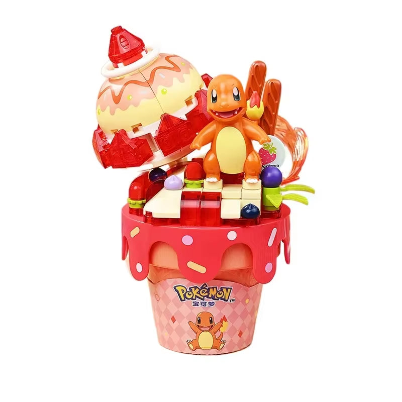Pokémon Series Building Blocks Pikachu Psyduck Pogaman Cartoon Scene Model Bricks Collection Ornaments Kids Toys Holiday Gifts