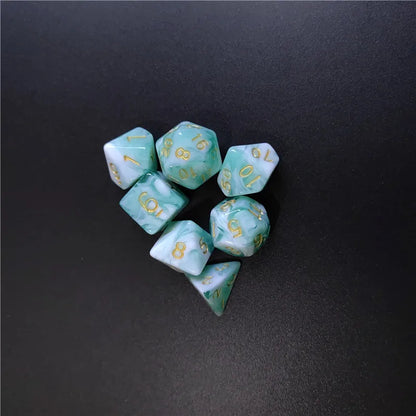 7PCS 1 Set of Dual Color Style DND Dice Brand New Acrylic Set D4 D6 D8 D10 D12 D20 Multi Sided Dice TRPG Dungeon Board Games