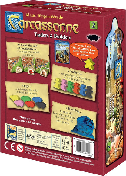 Carcassonne Traders Builders Board Game EXPANSION 2 Ages 7 and up 2 6 Players U