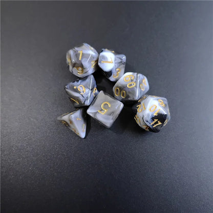 7PCS 1 Set of Dual Color Style DND Dice Brand New Acrylic Set D4 D6 D8 D10 D12 D20 Multi Sided Dice TRPG Dungeon Board Games