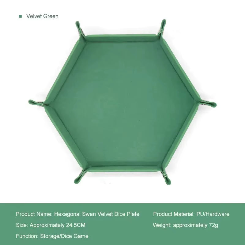 1Pc Hexagonal Dice Tray and Miscellaneous Storage Box Board Game Dice Tray Accessories Leather Dice Tower