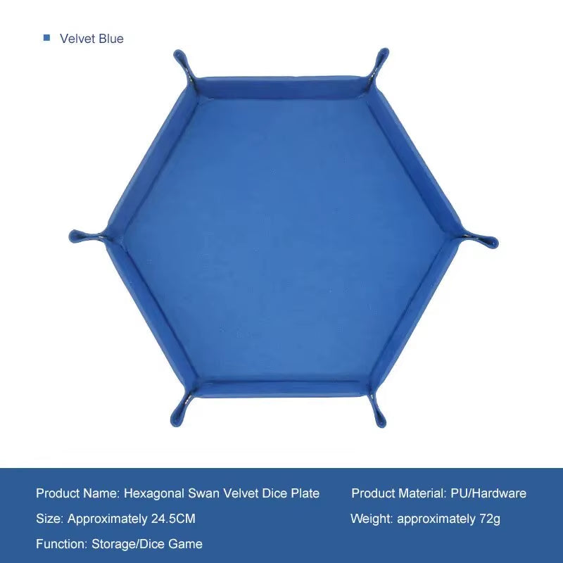 1Pc Hexagonal Dice Tray and Miscellaneous Storage Box Board Game Dice Tray Accessories Leather Dice Tower