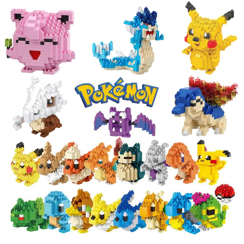 34 New Style Pokémon Mini Building Blocks Cartoon Pikachu Animal Model Educational Game Graphic Pokémon Toy