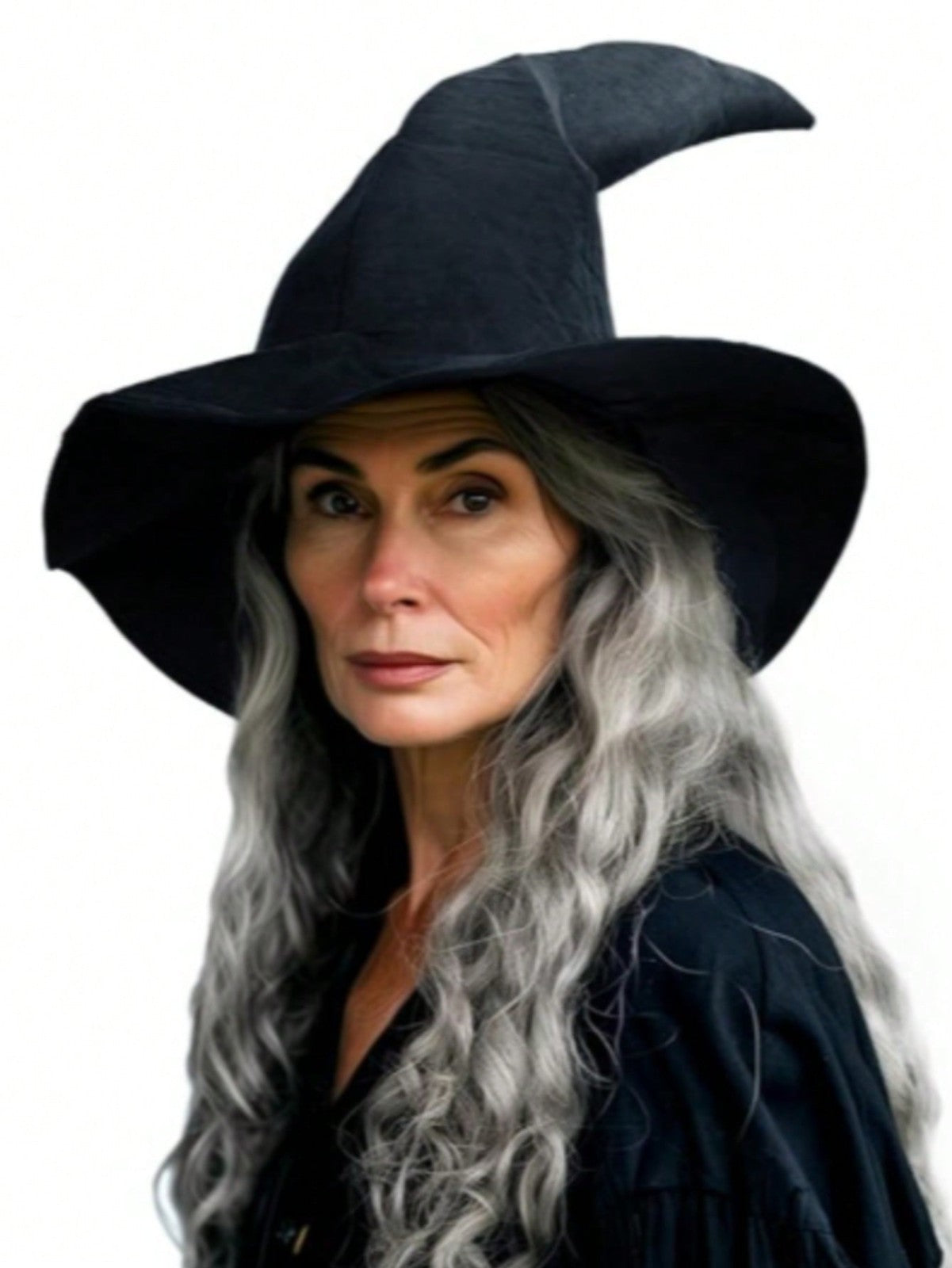 Halloween Black Witch Hat Wicked Witch Costume Hat Women Cosplay
