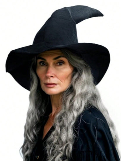 Halloween Black Witch Hat Wicked Witch Costume Hat Women Cosplay