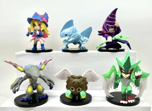 6Pcs/Set Yu-Gi-Oh! Yami Yugi Muto Black PVC Figure Model Toy