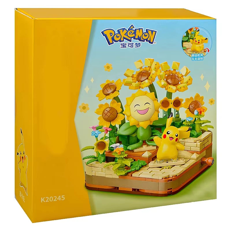 Pokémon Series Building Blocks Pikachu Psyduck Pogaman Cartoon Scene Model Bricks Collection Ornaments Kids Toys Holiday Gifts