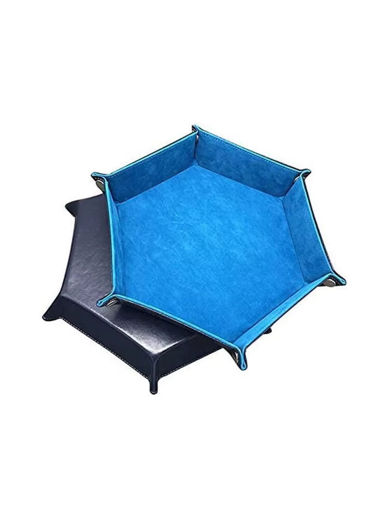 1Pc Hexagonal Dice Tray and Miscellaneous Storage Box Board Game Dice Tray Accessories Leather Dice Tower