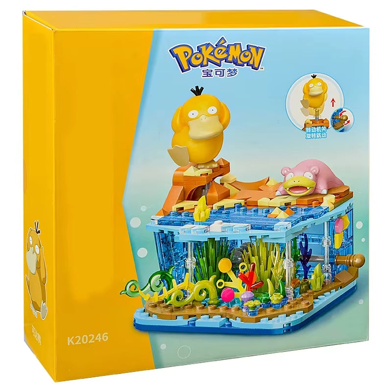 Pokémon Series Building Blocks Pikachu Psyduck Pogaman Cartoon Scene Model Bricks Collection Ornaments Kids Toys Holiday Gifts