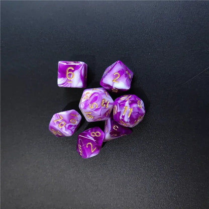 7PCS 1 Set of Dual Color Style DND Dice Brand New Acrylic Set D4 D6 D8 D10 D12 D20 Multi Sided Dice TRPG Dungeon Board Games