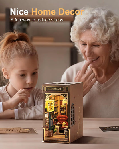 Rolife DIY Book Nook Kits Bookstore with Lights Easy Assemble DIY Miniature Amazing Gift for Child TGB07