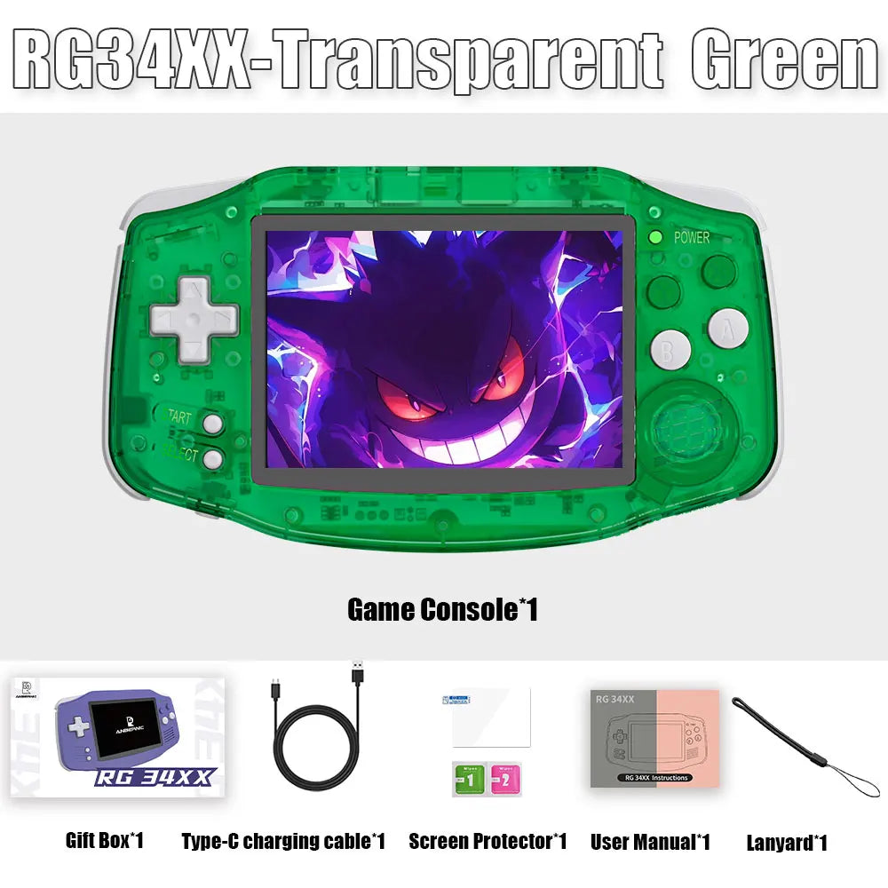 RG34XX 64Bit Retro Handheld Game Player 3.4-Inch IPS Screen Hd-Support TV Portable Game Console 3500Mah Streaming Gift