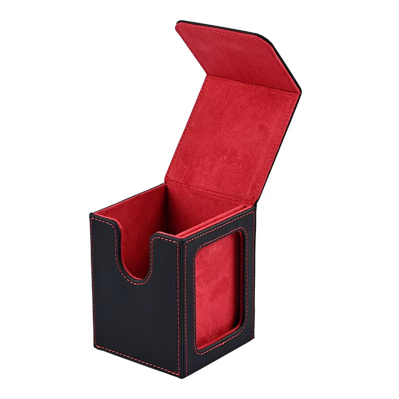 100+Card Box Storage Boxes, PU Leather Containers, Game Card Holder Collection Storage Boxes, Random: New/Old Version