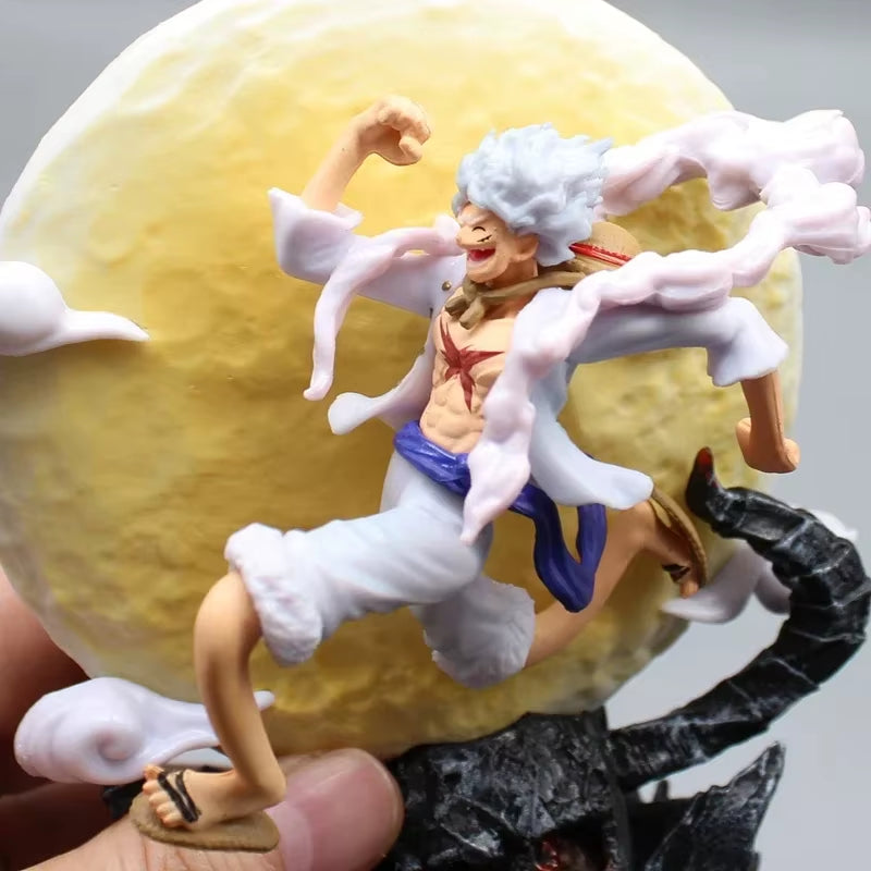 14Cm One Piece Luffy Anime Figure Figurine Gear 5 Luffy Figure Statue Doll Ornament Collection PVC Model Toys Gift for Boys