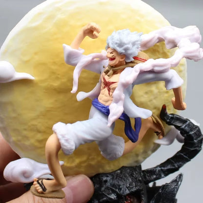 14Cm One Piece Luffy Anime Figure Figurine Gear 5 Luffy Figure Statue Doll Ornament Collection PVC Model Toys Gift for Boys