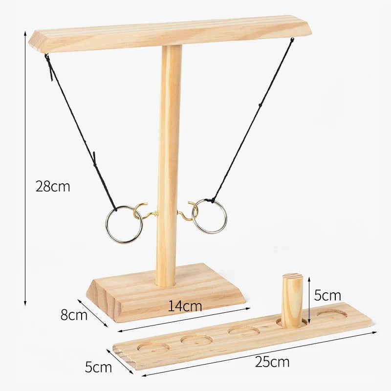 Hook and Ring Game Handmade Wooden Toss Game for Kids and Adults,Yard Games,Toss Game for Bars,Home,Party