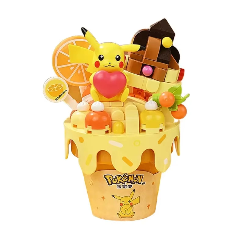 Pokémon Series Building Blocks Pikachu Psyduck Pogaman Cartoon Scene Model Bricks Collection Ornaments Kids Toys Holiday Gifts