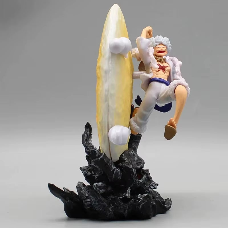 14Cm One Piece Luffy Anime Figure Figurine Gear 5 Luffy Figure Statue Doll Ornament Collection PVC Model Toys Gift for Boys