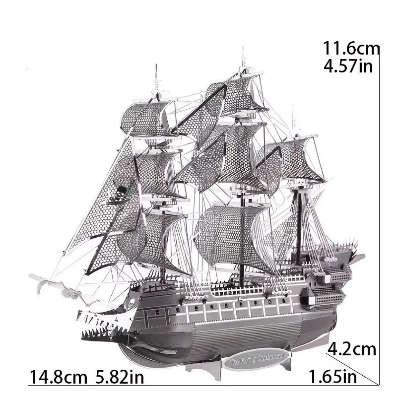 Flying Dutchman 3D Metal Puzzle Model Kits DIY Laser Cut Puzzles Jigsaw Toy for Children