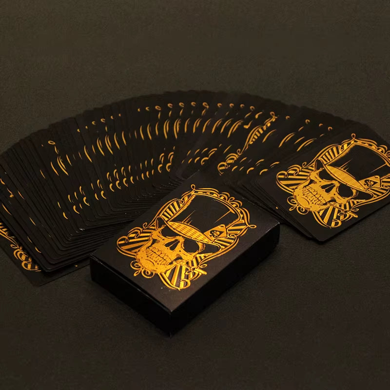 Skull Playing Cards Waterproof Magic Poker Suit Gold Silver Durable Card Set Classic Party Game for Family Gift Collection