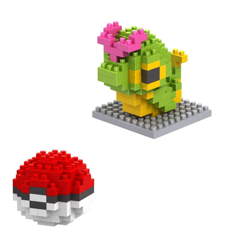 34 New Style Pokémon Mini Building Blocks Cartoon Pikachu Animal Model Educational Game Graphic Pokémon Toy