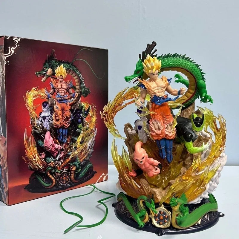 Dragon Ball 6Th Anniversary Goku High Quality Edition Gk Muscle Dance Cloud Anime Handmade Model Statue Trendy Play Box Gift