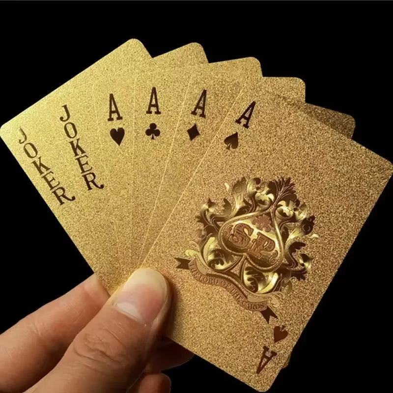 24K Gold Foil Playing Cards Deck - Perfect for Poker, Practical Jokes & Party Gifts Christmas Halloween Thanksgiving Gift