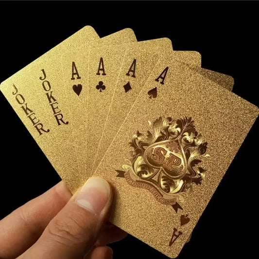 24K Gold Foil Playing Cards Deck - Perfect for Poker, Practical Jokes & Party Gifts Christmas Halloween Thanksgiving Gift