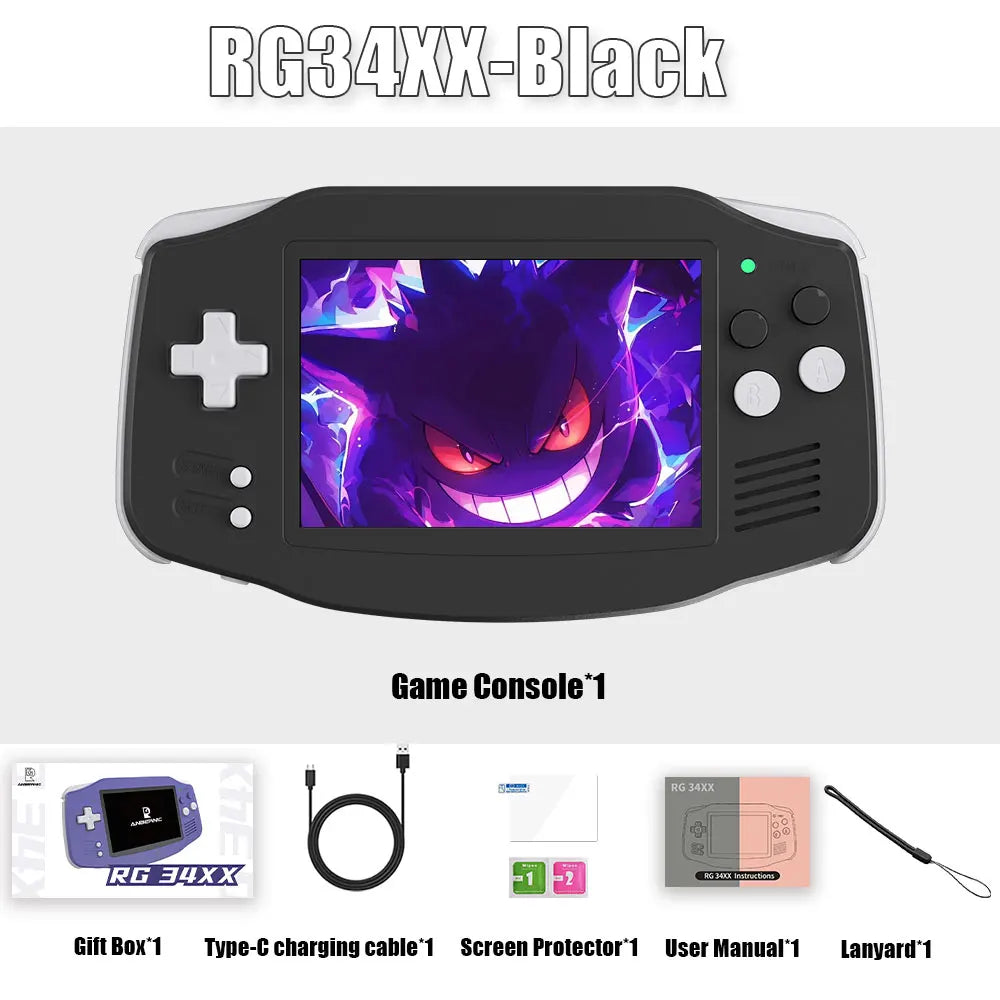 RG34XX 64Bit Retro Handheld Game Player 3.4-Inch IPS Screen Hd-Support TV Portable Game Console 3500Mah Streaming Gift