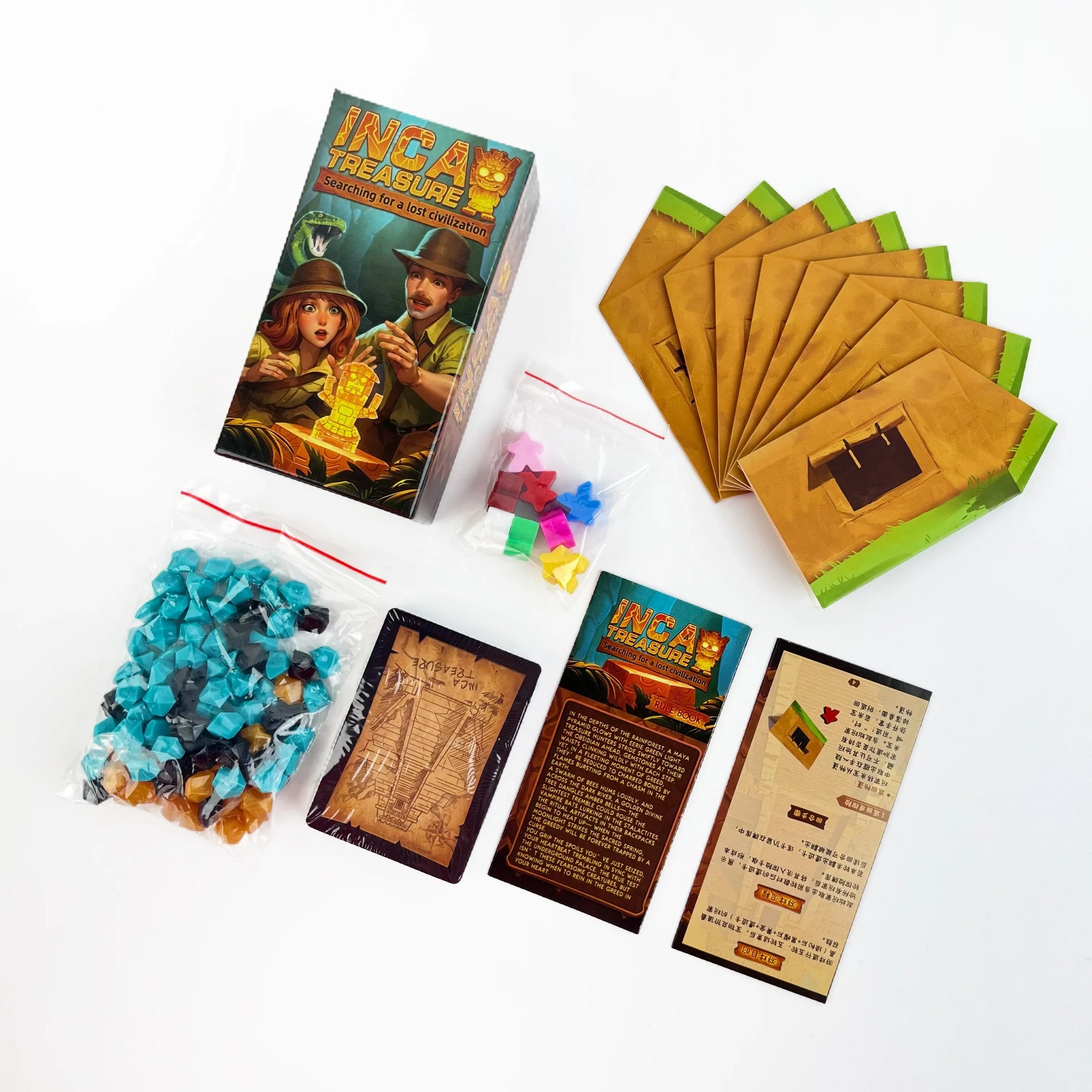 Incan Treasure Quest: Strategy Board Game for 3-8 Players (Ages 14+) – Bluff, Bet & Race to Survive!