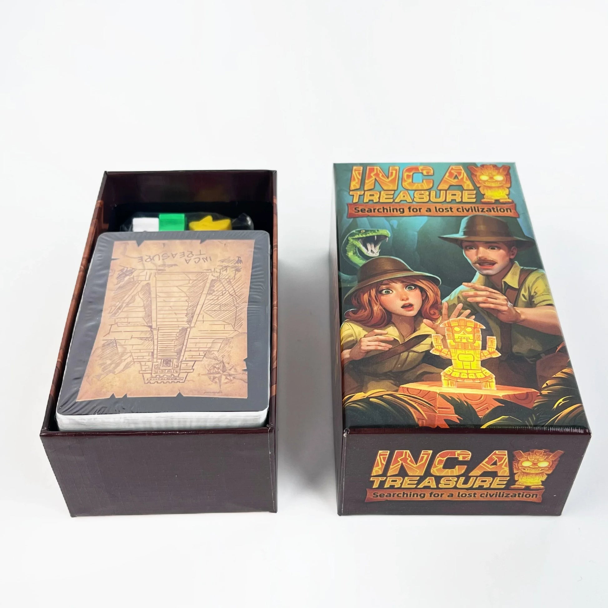 Incan Treasure Quest: Strategy Board Game for 3-8 Players (Ages 14+) – Bluff, Bet & Race to Survive!