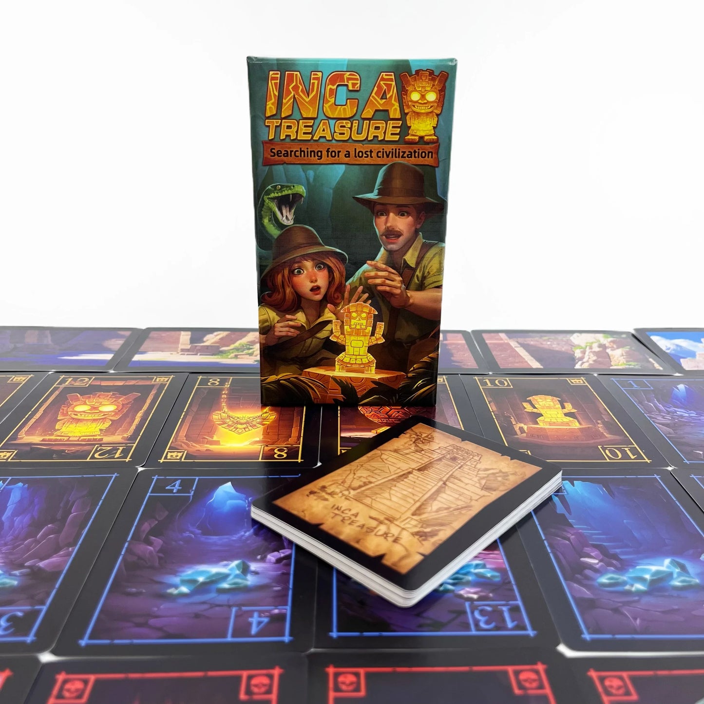 Incan Treasure Quest: Strategy Board Game for 3-8 Players (Ages 14+) – Bluff, Bet & Race to Survive!