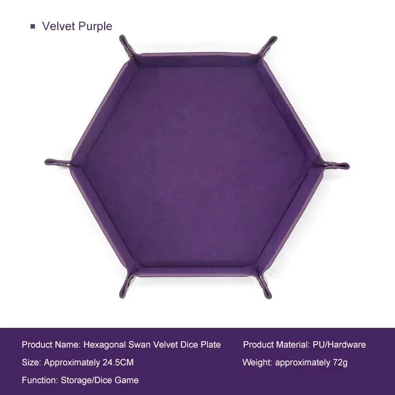 1Pc Hexagonal Dice Tray and Miscellaneous Storage Box Board Game Dice Tray Accessories Leather Dice Tower