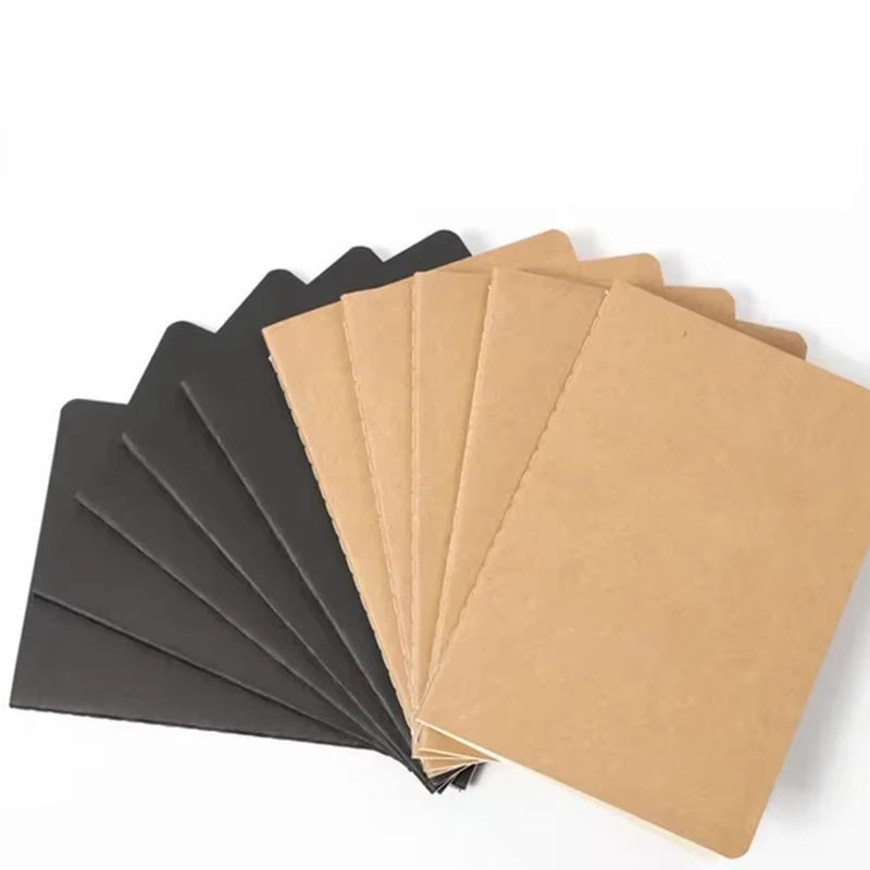 Notebook A5 Kraft Cover Vintage Diary Blank/Grid/Lined Stationery Planner Writing Paper for Students School Office Supplies
