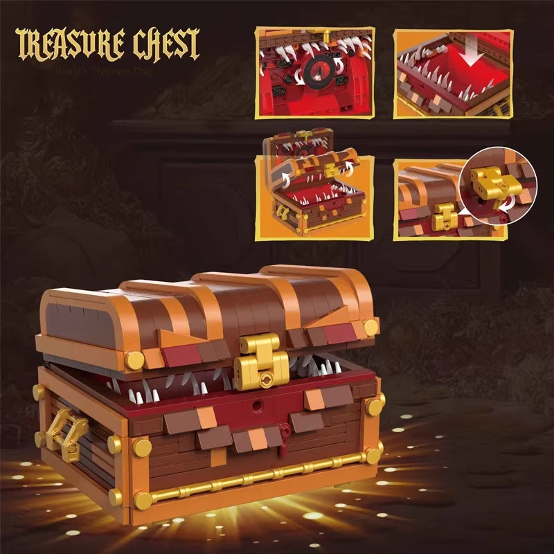 531PCS Dungeons Monster Treasure Chest Building Blocks Set Dark Souls Creative Monster Box Brick Kids DIY Toys Holiday Gifts