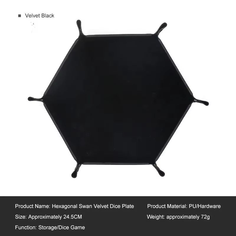 1Pc Hexagonal Dice Tray and Miscellaneous Storage Box Board Game Dice Tray Accessories Leather Dice Tower