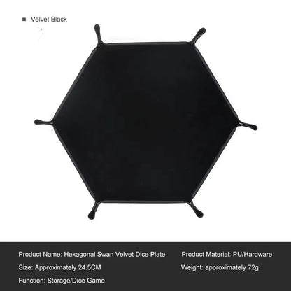 1Pc Hexagonal Dice Tray and Miscellaneous Storage Box Board Game Dice Tray Accessories Leather Dice Tower