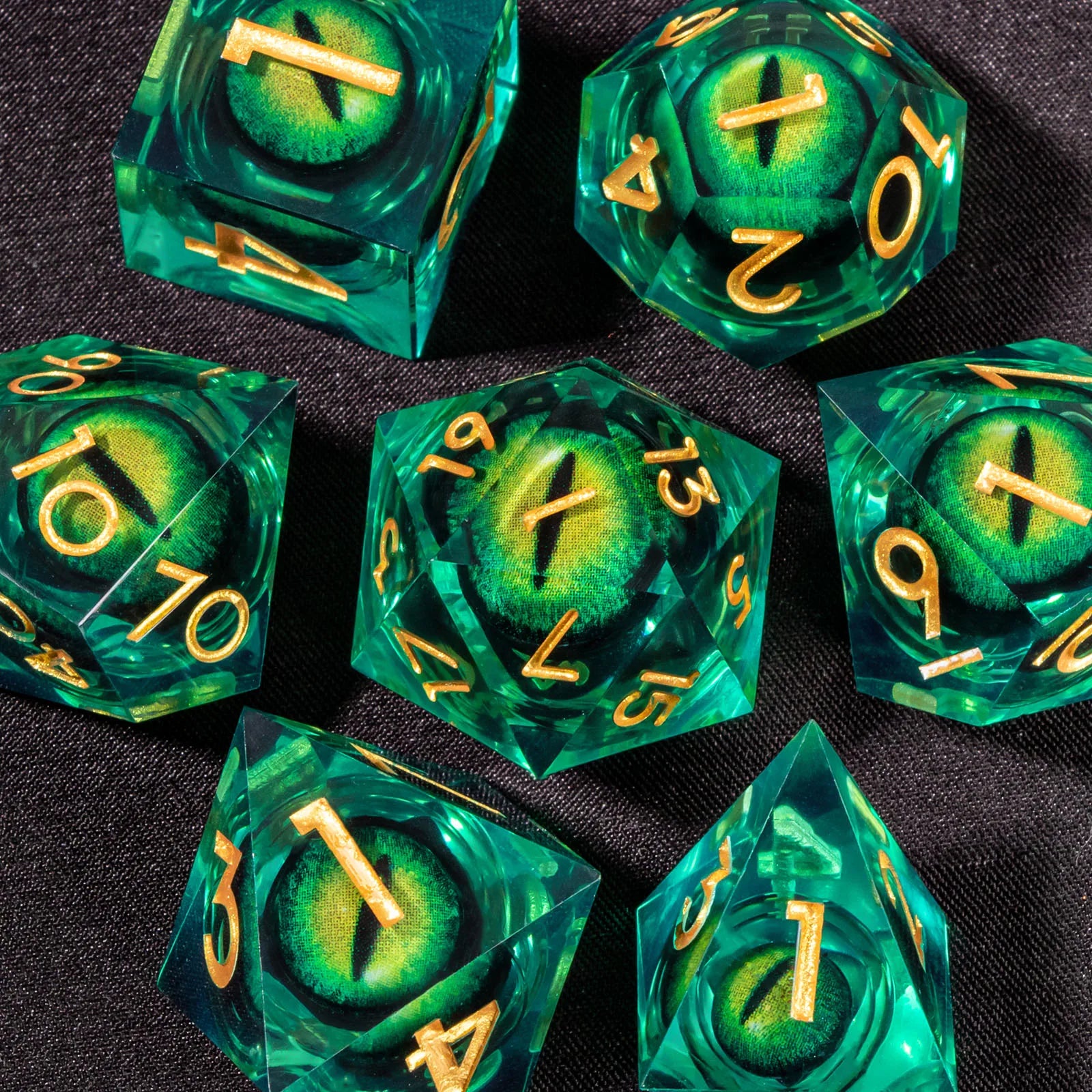 DND Liquid Core D&D Dice Set, Sharp Edge Resin Dungeon and Dragon Dice, Role Playing RPG D and D Dice D20 D12 D10 D8 D6 D4