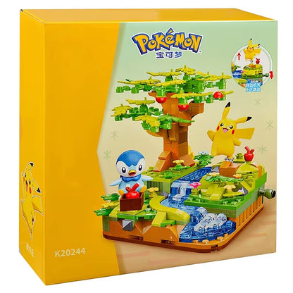 Pokémon Series Building Blocks Pikachu Psyduck Pogaman Cartoon Scene Model Bricks Collection Ornaments Kids Toys Holiday Gifts